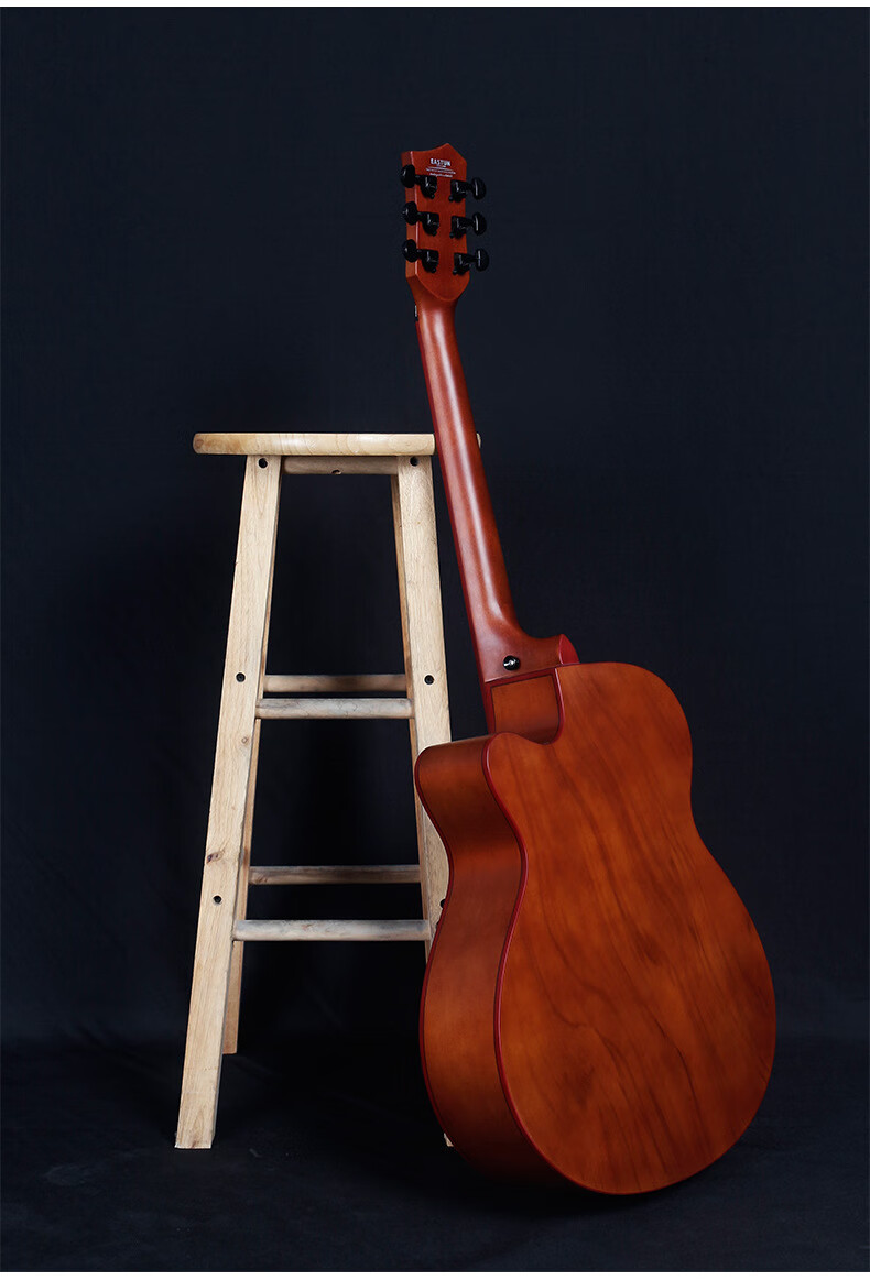 伊斯顿原木色黑色哑光云杉木合板初学演奏吉他定制款gn10bk