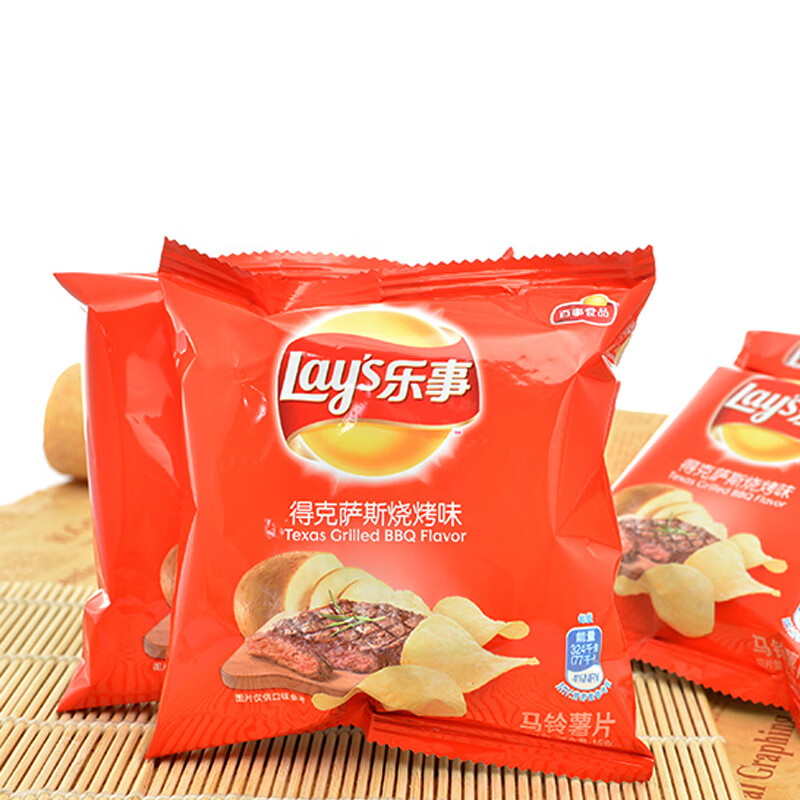 乐事薯片膨化零食男女儿童原味番茄黄瓜多口味12克包红绘味10包