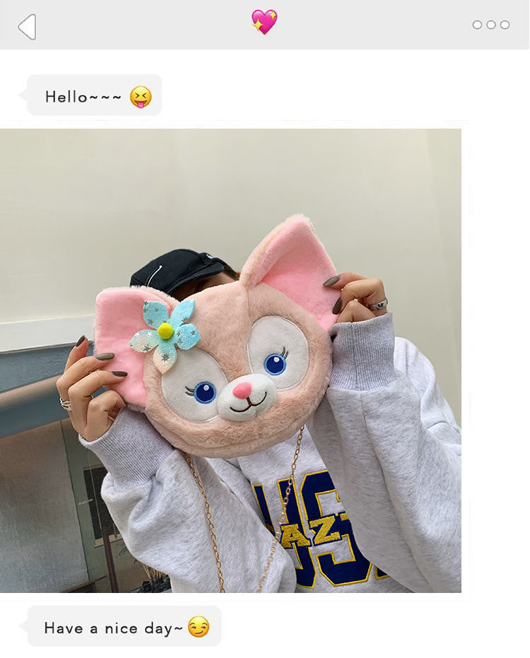 可爱卡通零钱包小狐狸包送女生生日礼物彩色玲娜贝儿包包针织带一套