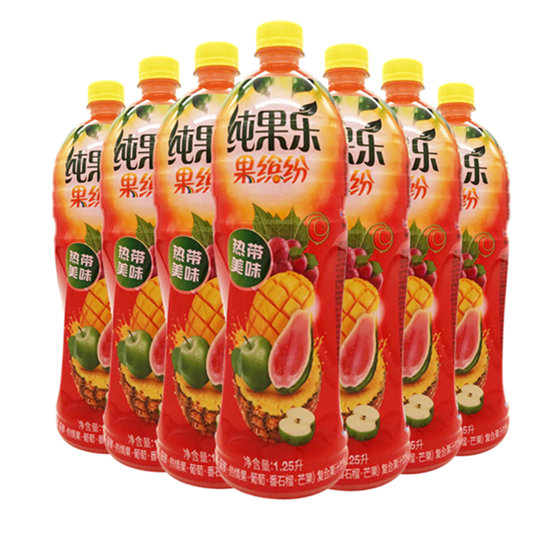 25l*8瓶 纯果乐果缤纷柠爽萄醉金橙奇异果热带美味饮料 混搭8瓶【图片