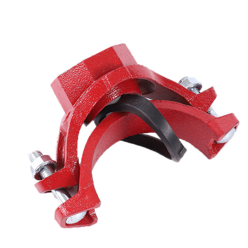 丝接机械三通消防管道开孔114*76螺纹式三通球墨铸铁材质沟槽连接 dn