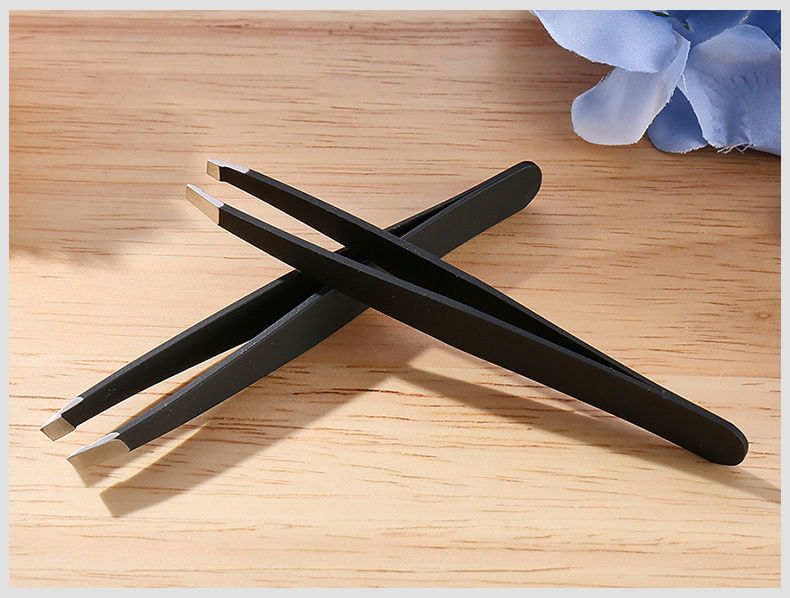 五金平口镊子拔腿毛男士拔胡子拔毛钳神器修眉夹眉毛假睫毛夹子工具平