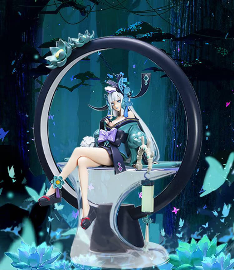 阴阳师手办展示盒网易阴阳师青行灯坐姿景品手办亚克力防尘展示盒前