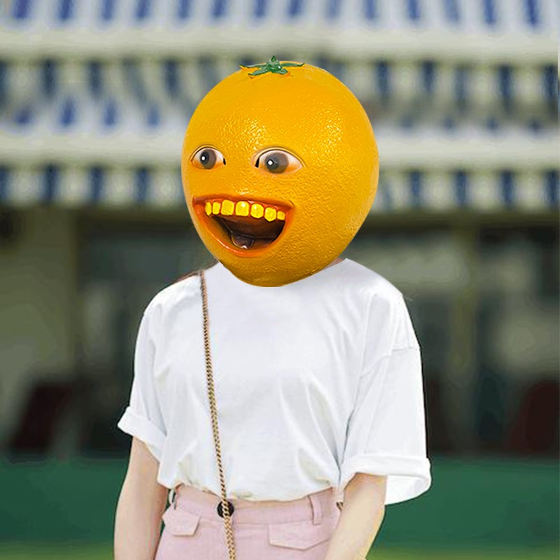 抖音同款橘子头套会说话抖音同款会说话的搞笑橙子头套万圣节可爱搞怪