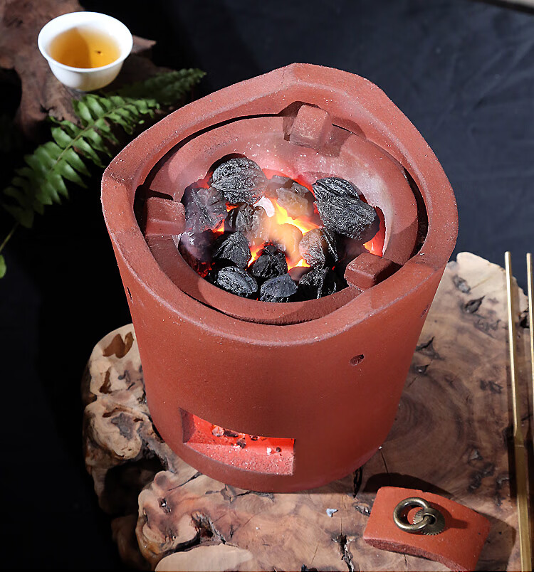 2022新款手工炭炉煮茶炉碳炉烧炭炉手工红泥炉风炉陶炉橄榄炭煮茶壶