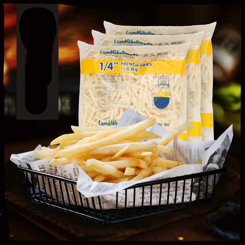 蓝威2kg薯条粗薯冷冻细薯条油炸小吃零食半成品4斤 肯德基细薯条4斤