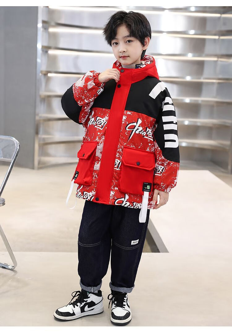 索菲熊儿童袄子男童棉袄冬款中童男装大童小学生棉服小男孩子棉衣童装