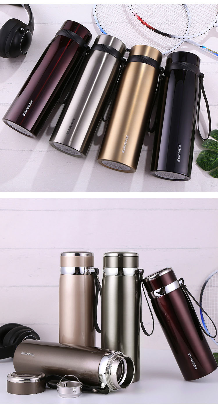 优选品质双狮保温杯双层304不锈钢真空保温杯750大容量保温壶保温瓶男