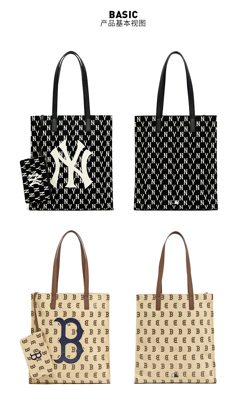 mlb官方男女复古老花托特包ny单肩包挎包时尚21年秋季新款3aorl011n43