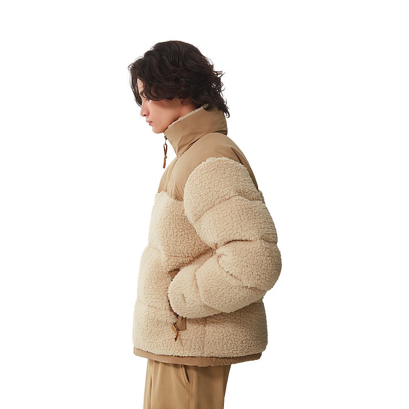 tnf北面美版sherpanuptse男女羊羔绒面料羽绒服600充绒量11g自然色l