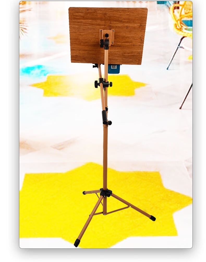 古筝萨克斯琵琶大提琴长笛音乐谱架夹子赠手机平板夹木色光面一体架