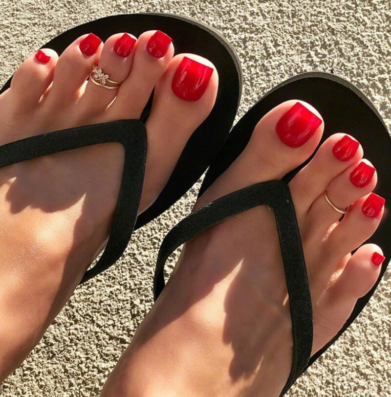 纯色脚指甲贴片短款方头可拆卸果冻胶穿戴式美甲脚趾贴片防水甲片豹纹