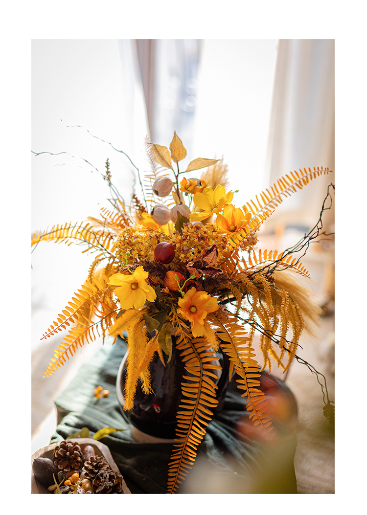 掬涵秋程设计师仿真花束手捧花橙色插花客厅餐桌花艺轻奢摆件秋程仿真