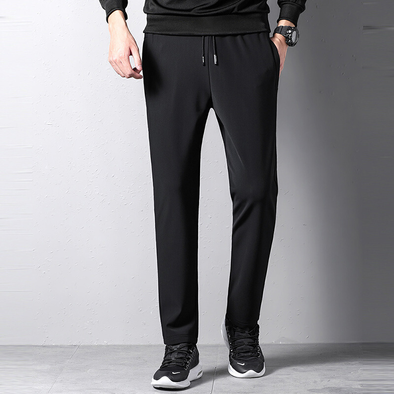 2022新款运动裤男加绒运动裤男士宽松直筒秋冬款季加厚大码长裤子束脚