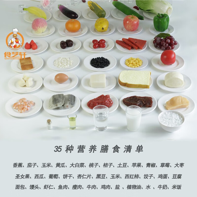 2021新款营养膳食宝塔模型 婴幼儿辅食食物交换份模型金字塔 迷你食物