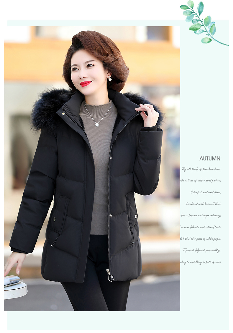 中长款加绒加厚棉服女冬季冬装新款棉袄中年短外套粉色常规短款棉衣l