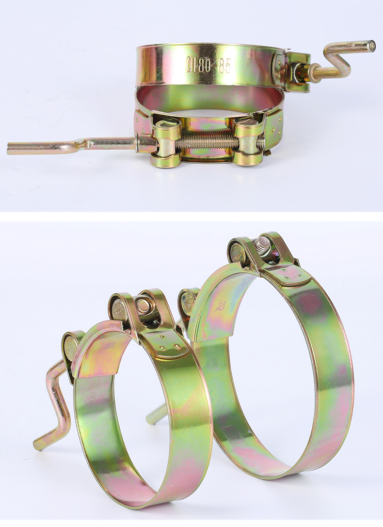 镀锌欧式强力喉箍手摇把式带手柄拧紧钢丝橡胶水带气管喉卡箍管夹手摇