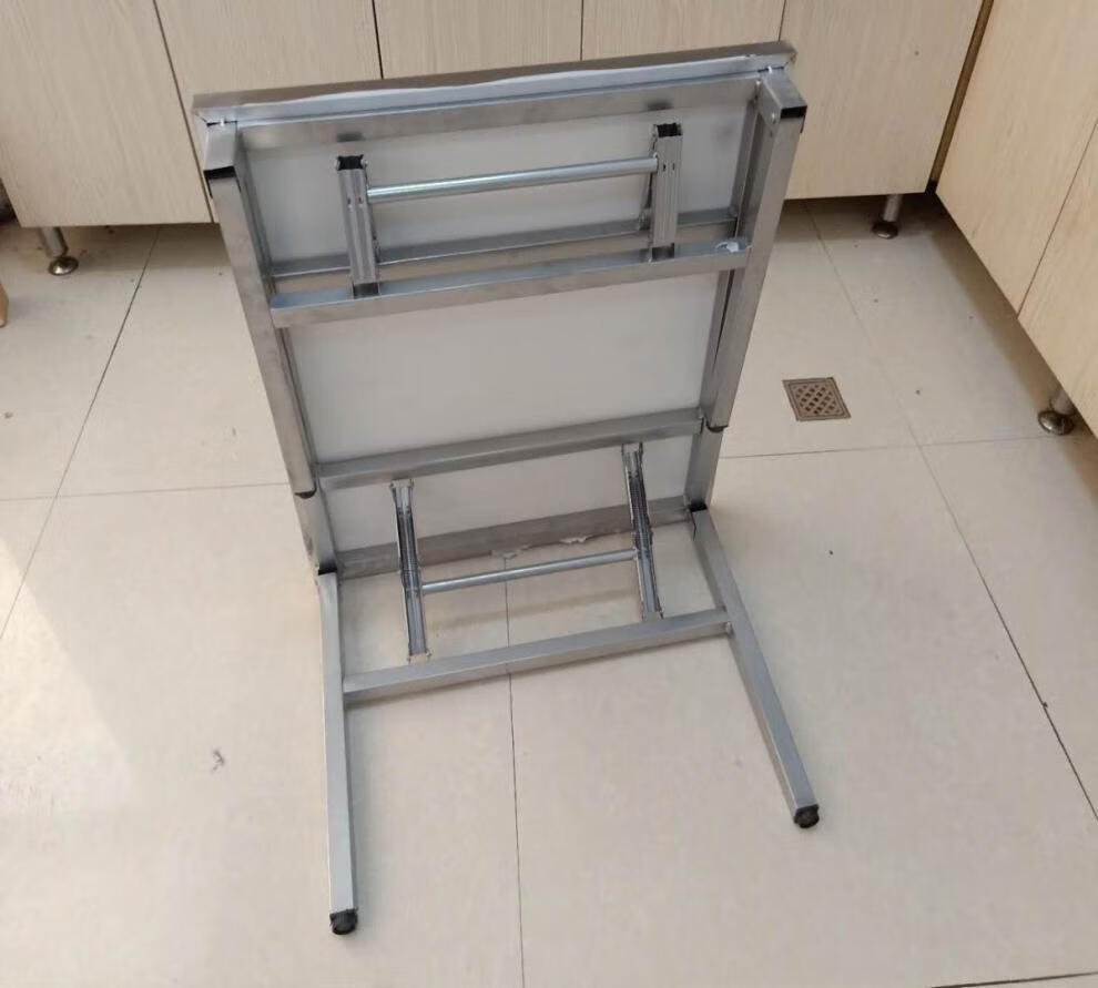 不锈钢304小方桌折叠烧烤专用桌子大排档桌餐厅吃饭正方形小餐桌不