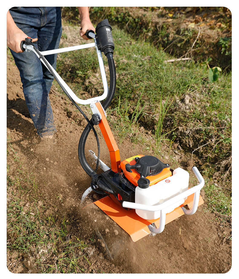 新型微耕机地旋耕机多功能农用山地小型开沟犁地汽油开荒打田松土二冲
