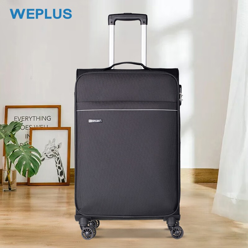 WEPLUS唯加28英寸旅行箱行李箱大容量布箱经典简约商务轮密码箱WP750 黑色 28英寸