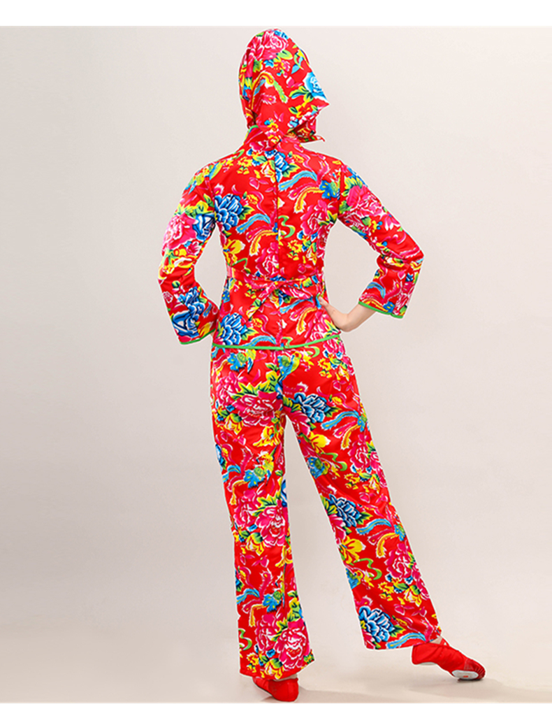 跃景大花衣东北翠花衣服夏大花布村姑女二人转演出服搞笑姐妹装广场