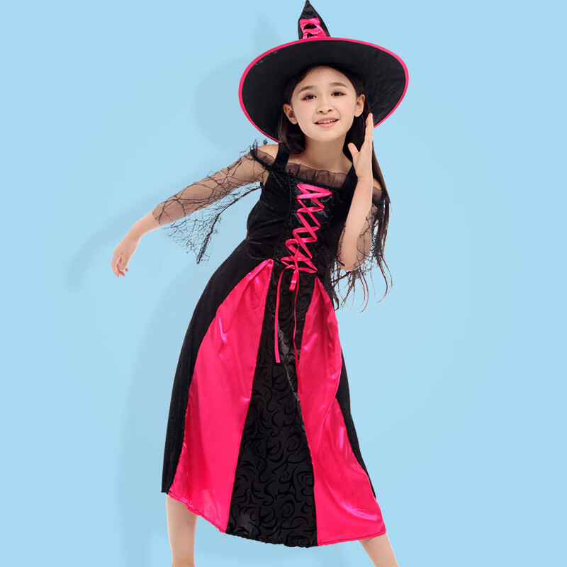 万圣节儿童服装 女童女巫cos衣服小女孩巫婆幼儿园装扮演出服饰 少女