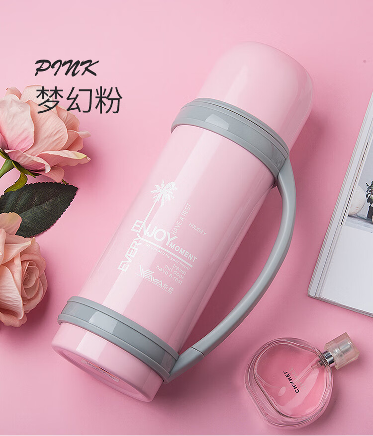 华亚真空保温壶华亚6号广口壶2l保温壶304不锈钢大容量户外旅行水壶