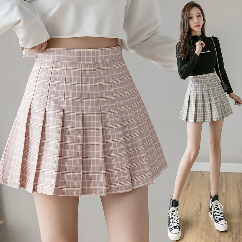半身裙夏季裙子学院风高腰半身裙2022年夏季新款女装韩版防走光短裙