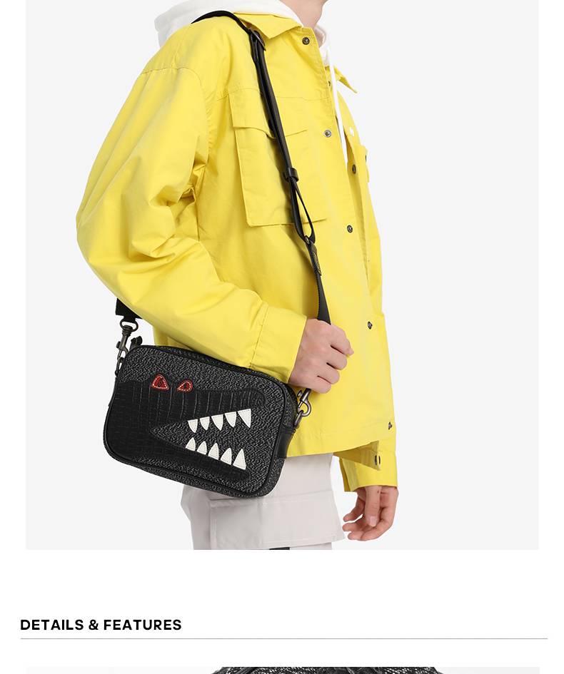 胡椒盐包 khaki scott/胡椒盐斜肩包潮流牛皮男生休闲单肩包斜挎包女