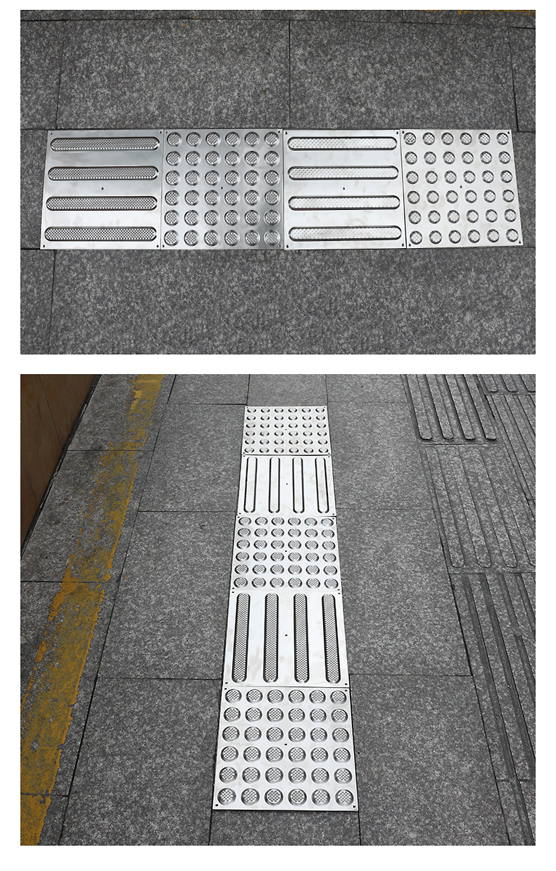 定制适用不锈钢盲道板车站地铁机场广场导盲条人行道防滑条定做 304