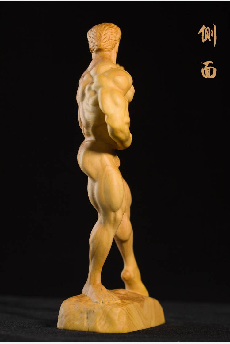 人体雕塑工艺品黄杨木雕手玩把件家居装饰品人物雕刻工艺品健美运动