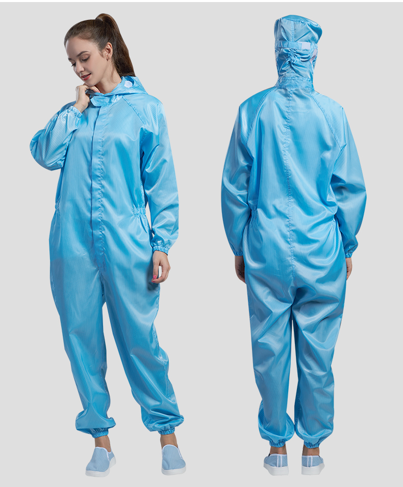 连体洁净服无尘服防静电服全身防尘衣服工作服男女车间净化防护服粉色