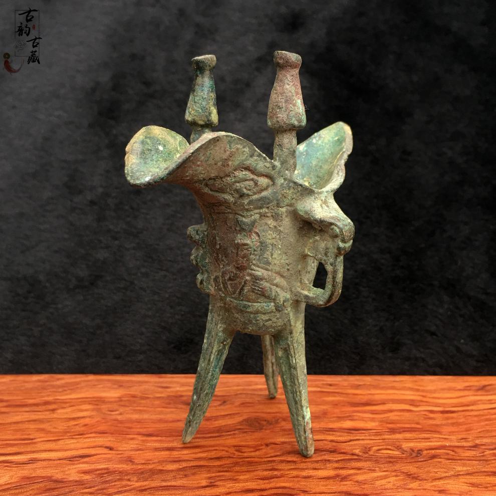 仿古帝王杯铜古董收藏青铜酒樽仿古做旧古代宫廷酒杯铜爵杯杯青铜器父