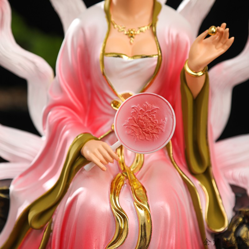 九尾狐仙像12吋男狐女狐九尾狐神像居家供奉树脂佛像胡仙摆件16吋19吋