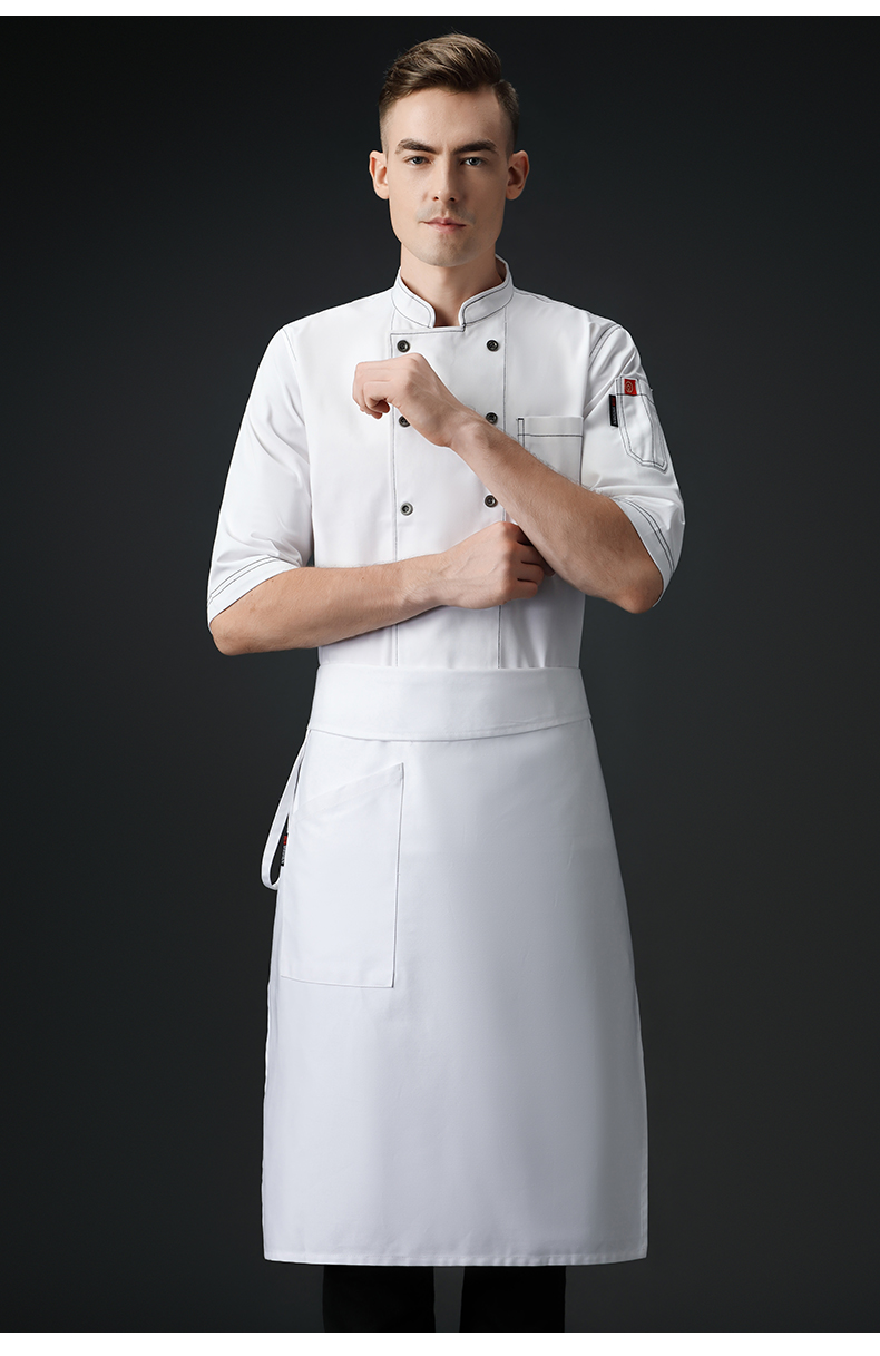 米其林厨师服厨师长专用工服七分袖工作服男餐饮火锅店酒店厨房工衣