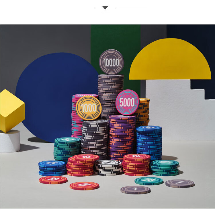 祥欣淇德州筹码德州扑克带面值陶瓷筹码筹码币10000面值陶瓷筹码一卷