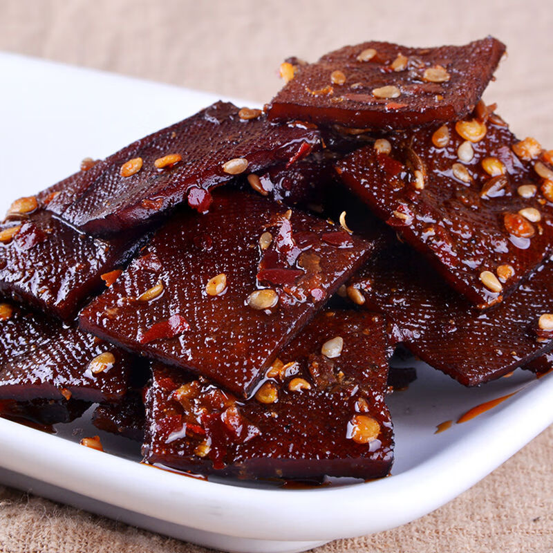 特产香干香辣豆腐干小吃休闲零食卤香辣条香辣长寿酱干500g散装现拌