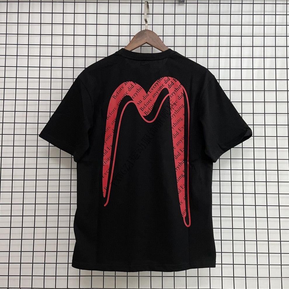 日系evisu夏季新款男女同款福神短袖t恤大m佛头宽松纯棉圆领半袖上衣