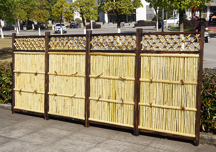 竹篱笆防腐木日式竹篱笆竹栅栏围栏户外庭院日系屏风民宿装饰奔新农