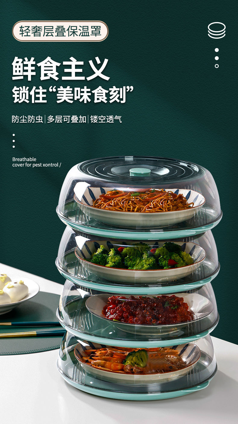 北欧风加厚多层冰箱保温盖菜罩可折叠保鲜食物防蚊防虫防油罩三层黄色