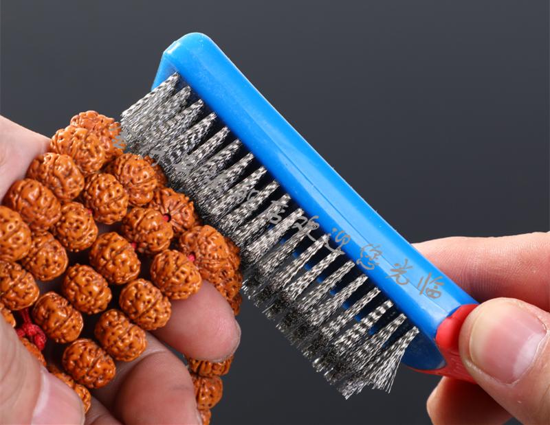 oω金符号文玩刷子文玩核桃打底钢丝刷打磨304不锈钢细加密金刚菩提