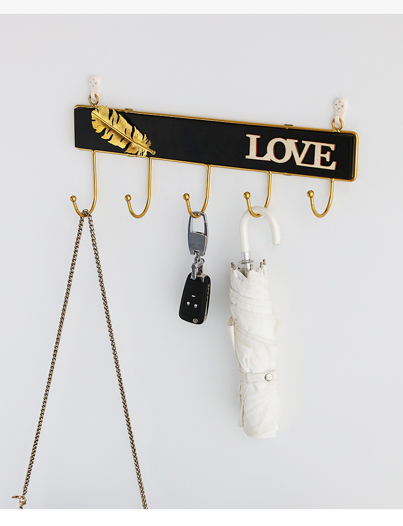 北欧进门挂衣钩挂衣架壁挂墙上门后玄关衣服挂钩衣帽钩墙壁式家用金色