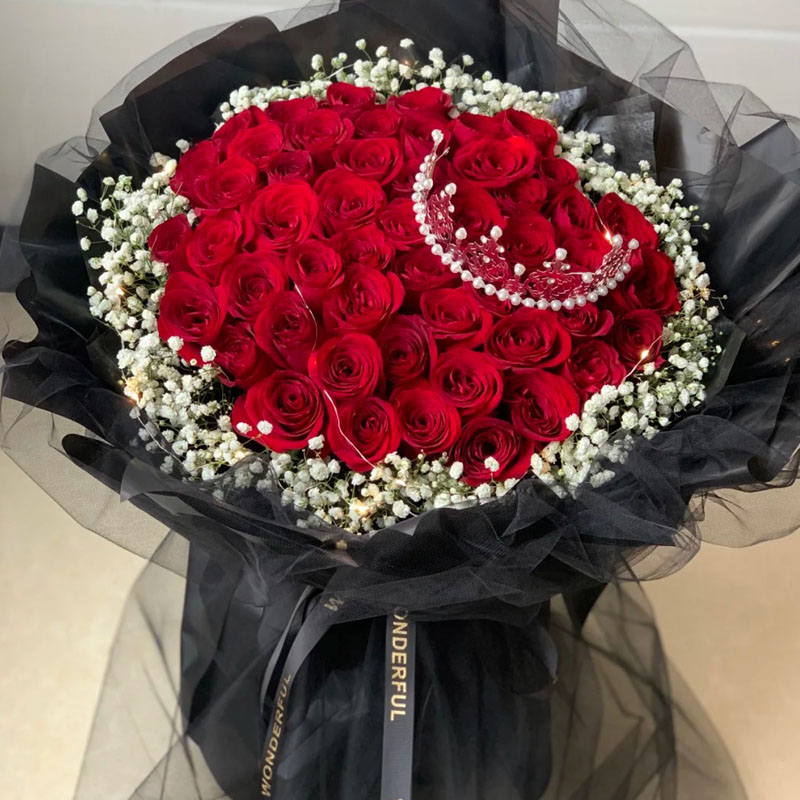 钰尚鲜花速递同城33朵红玫瑰花束表白生日礼物全国同城配送北京上海