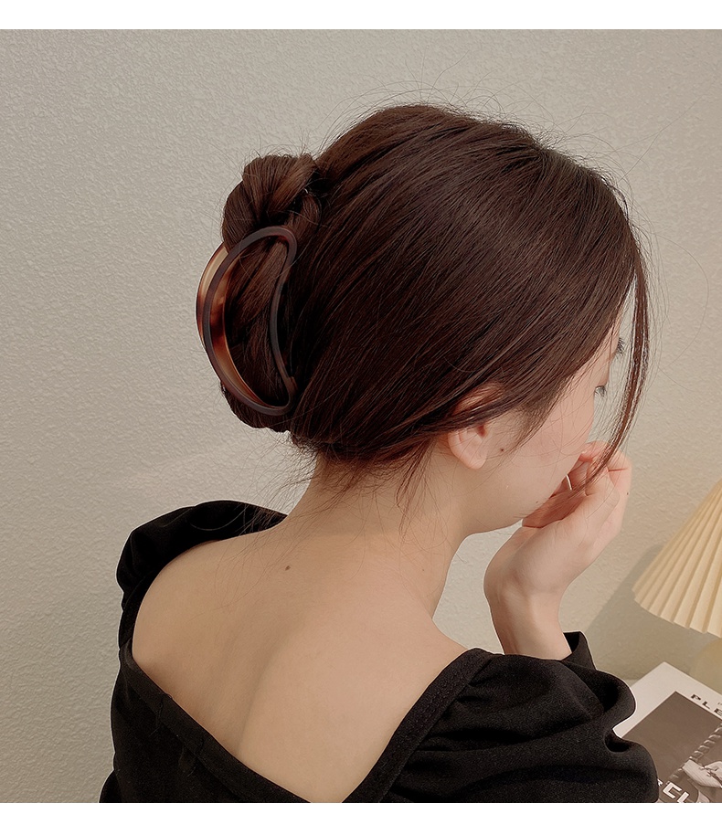 缘诗芸日韩磨砂夹子头饰琥珀色2022年新款潮女后脑勺盘发抓夹大号鲨鱼