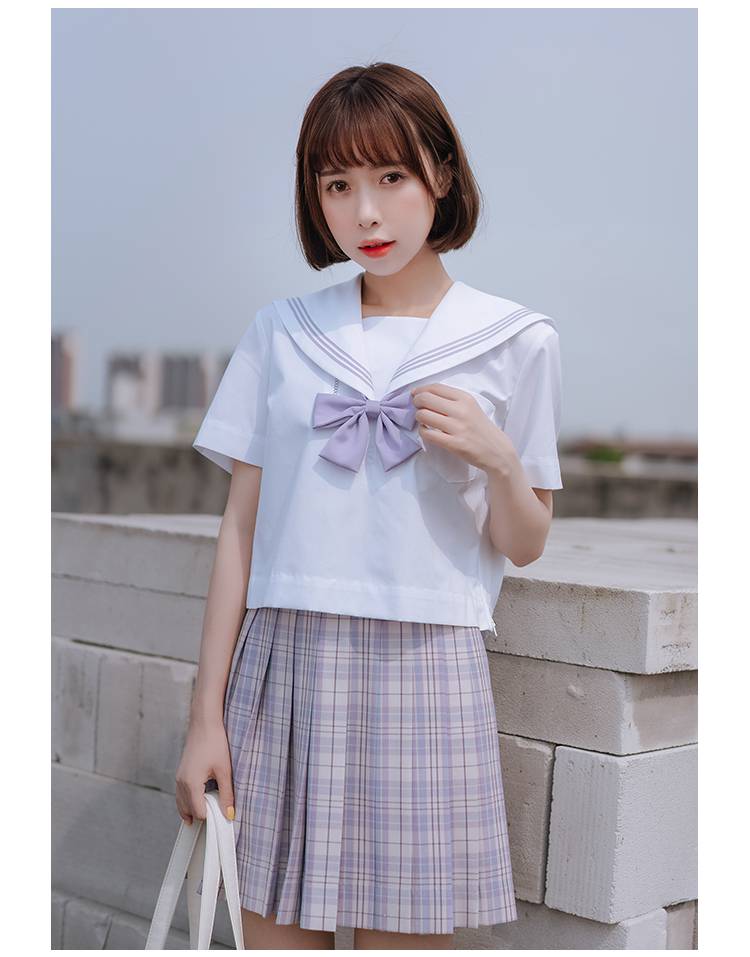 梗豆物语关西襟三本水手服jk制服甜美少女夏服学院风水手领水手服抹茶