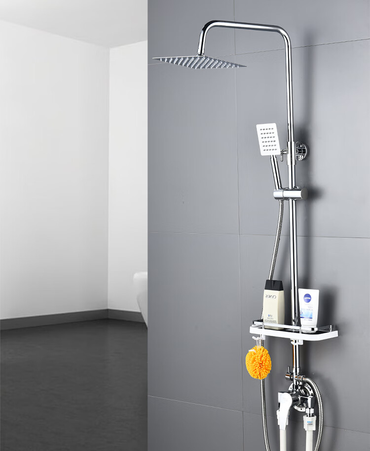 明装淋浴花洒淋雨沐浴喷头套装家用卫浴室淋浴器挂墙式卫生间上水带
