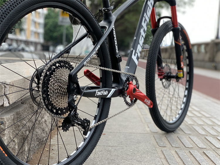 5寸fastfish碳纤维12速爬坡版山地车气叉油刹轻量自行车 蓝图12速140