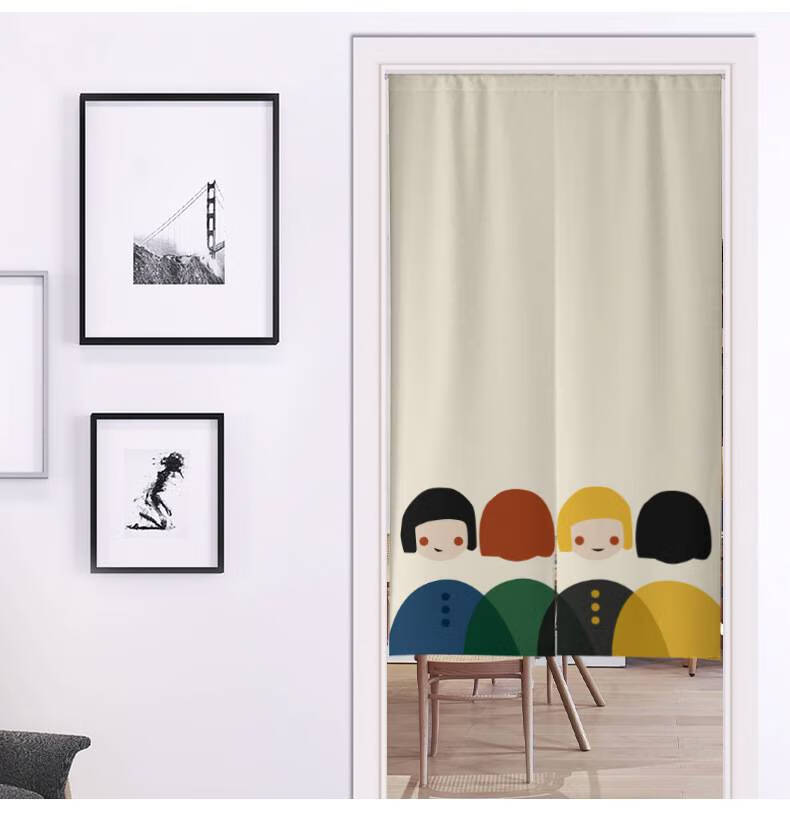 厨房门帘半截 北欧ins风日式门帘布艺厨房遮挡半截帘半帘隔断帘子居家