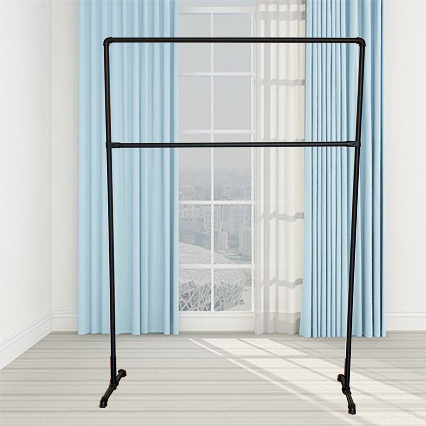 龙门架衣架服装店架展示架挂衣架龙门架落地双层铁艺水管服装架复古架