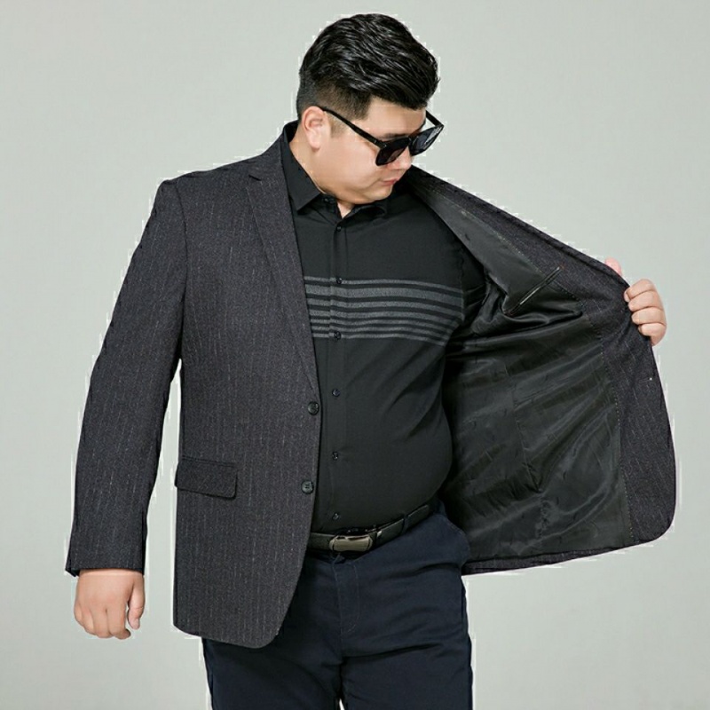 加肥加大码西服外套男秋冬休闲西装胖子休闲商务宽松肥佬便服单西灰色